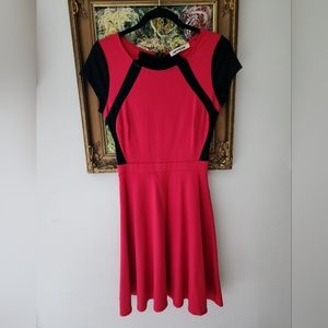 Mystic Colourblock red and black dress
